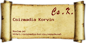 Csizmadia Korvin névjegykártya